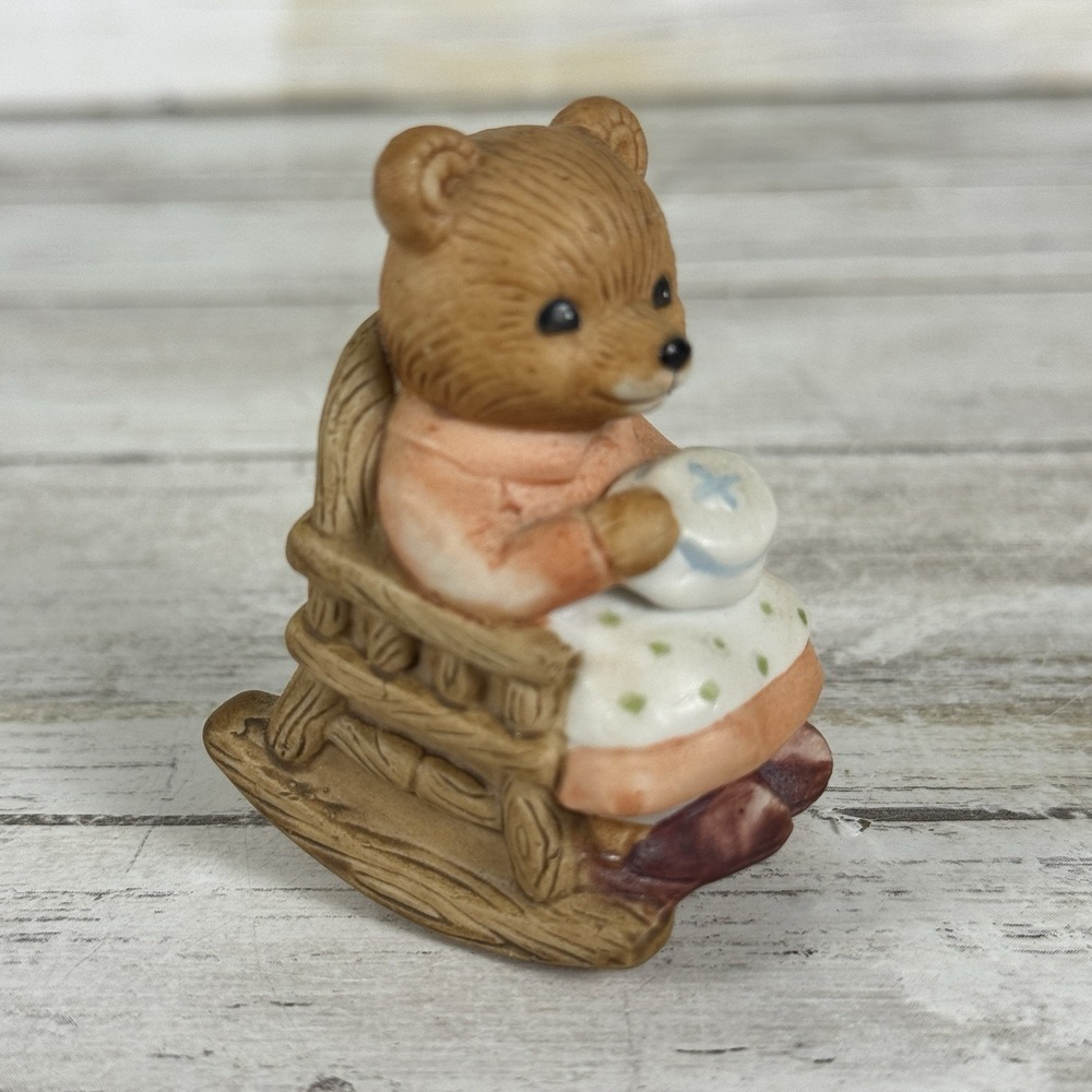 Vintage Homco‎ Home Interior Figurine Grandma Bear in Rocking Chair #1470 ROCKS